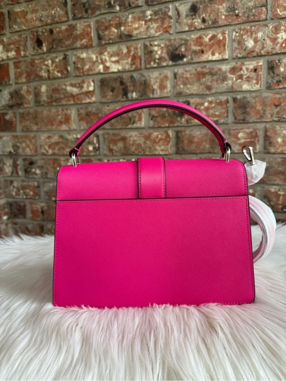 Michael Kors Hot Pink Saffiano Leather Top-Handle Satchel with Matching Wallet